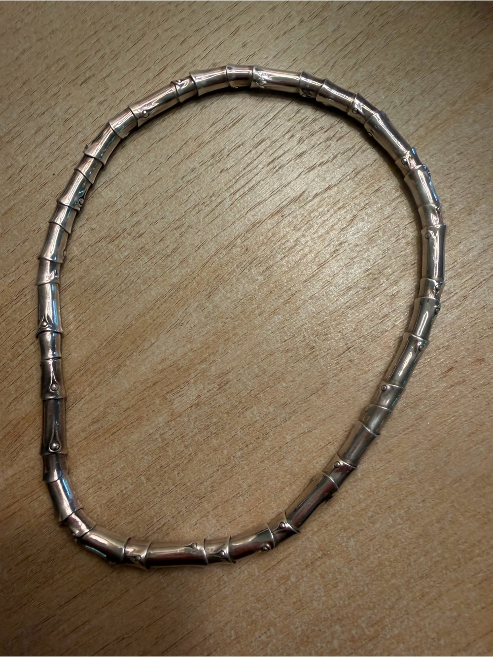 Sterling Silver Bamboo-Link Necklace - Silver